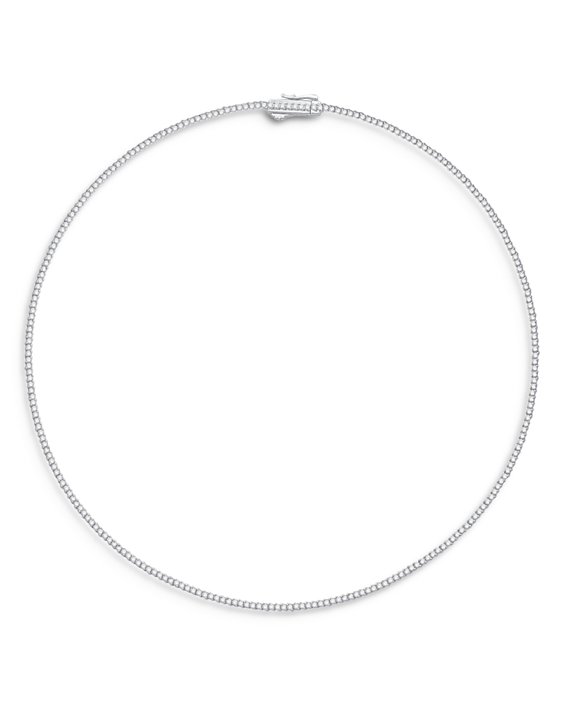 Bloomingdale's Fine Collection Certified Diamond Double Prong Tennis Necklace in 14K White Gold, 3.0 tcw