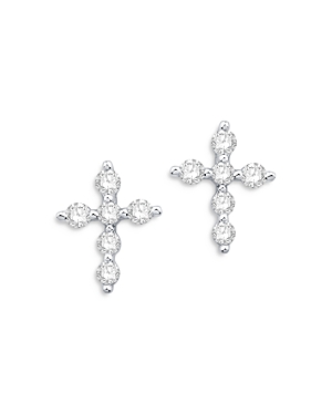 Diamond Cross Stud Earrings in 14K White Gold, 0.60 ct. t.w.