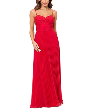 Shop Aqua Pleated Chiffon Gown - 100% Exclusive In Red