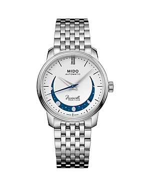 Mido Baroncelli Smiling Moon Watch, 33mm In White/silver