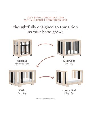 Yuzu 8 in 1 Convertible Crib with All Stages Conversion Kits