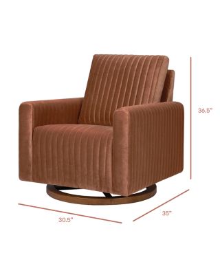 Poe Velvet Channeled Swivel Glider
