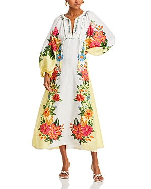 Shop Farm Rio Bloom Garden Linen Maxi Dress