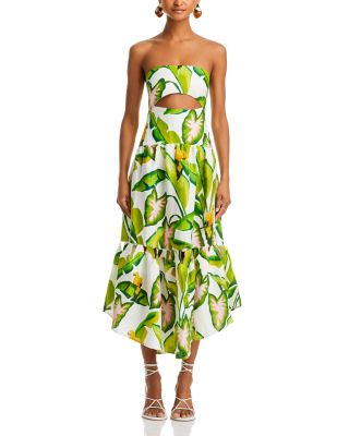 FARM Rio Summer Foliage Strapless Dress | Bloomingdale's Women