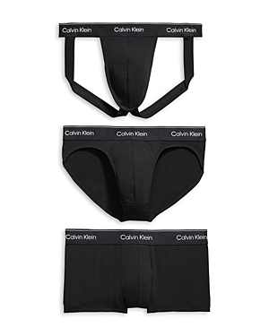 Shop Calvin Klein Pride Trunks, Briefs & Jock Strap, Pack Of 3 In Black
