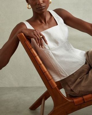 Reiss Mirabelle Linen Corset Top