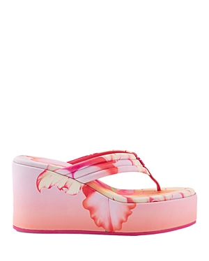 Shop Maje Women's 224 Filtflower Platform Wedge Sandals In Pink