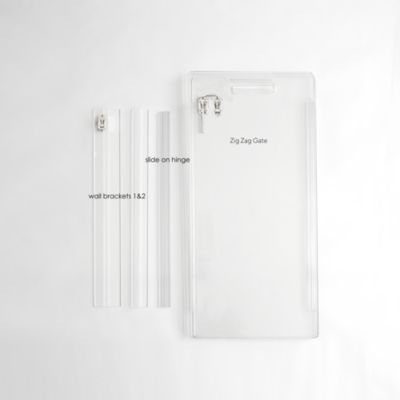 Wall Mounted Clear Pet Gate Zig Zag , 4 Panel