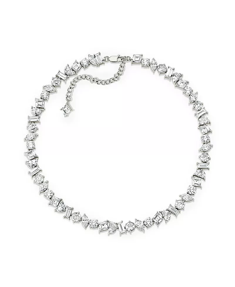 Vrai Illuminate Choker Necklace in 14K White Gold, 35.75ctw Mixed Shaped Lab Grown Diamonds, 15.5"