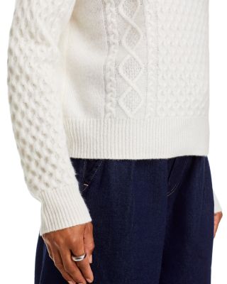 100% Cashmere Quarter Zip Cable Knit Sweater - Exclusive