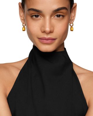 Marbella Drop Earrings in 18K Yellow Gold with Gemstone, 25mm