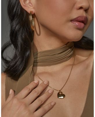 Sunlight Heart Pendant Necklace in 18K Gold Plated, 20"-22" 