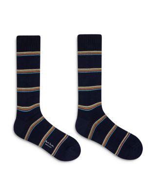 Signature Block Stripe Crew Socks