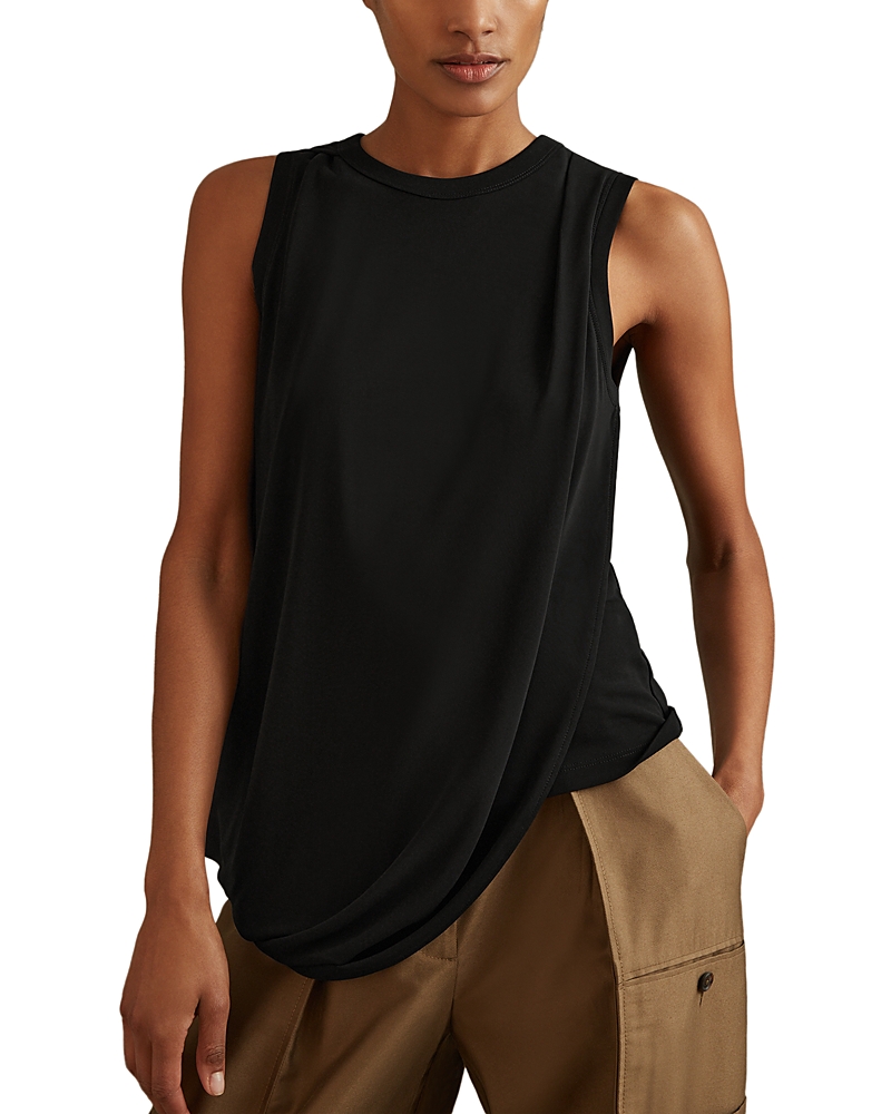 Shop Reiss Elva Draped Tank Top In Black