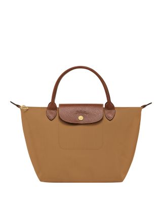 Longchamp cheapest le pliage small top handle nylon handbag in brown