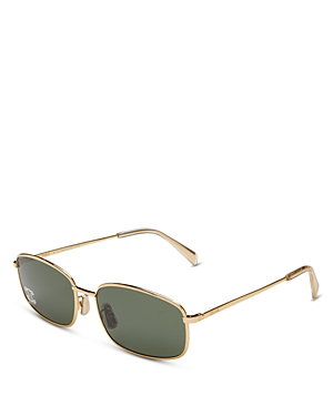 Shop Celine Square Sunglasses, 60mm In Gold/green Solid