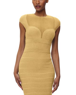 Textured Sheer Bustier Gown