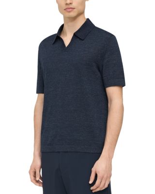 Theory Brenan Short Sleeve Open Collar Polo Shirt