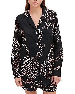Desmond & Dempsey Signature Cotton Knit Pajama Set In Navy