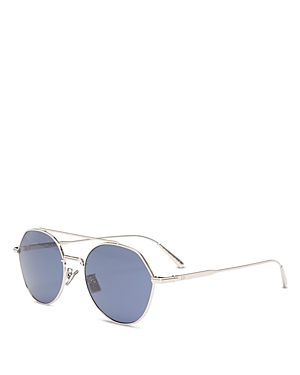 Shop Dior Blacksuit Geometric Sunglasses, 54mm In Silver/blue Solid