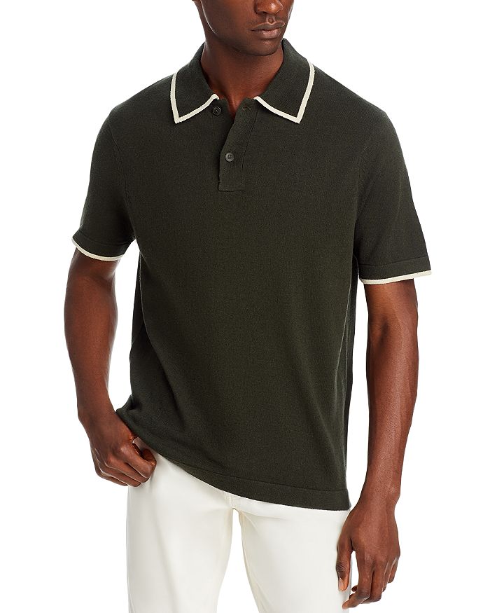 NN07 Damon Silk & Cotton Tipped Sweater Knit Polo Shirt | Bloomingdale's