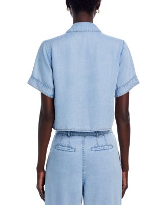 Alida Cropped Denim Shirt  