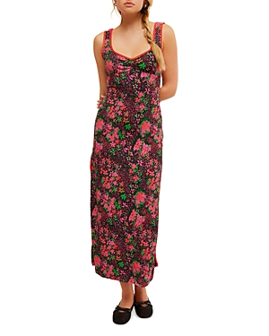 Shop Free People Clementine Floral Midi Dress In Black Combo