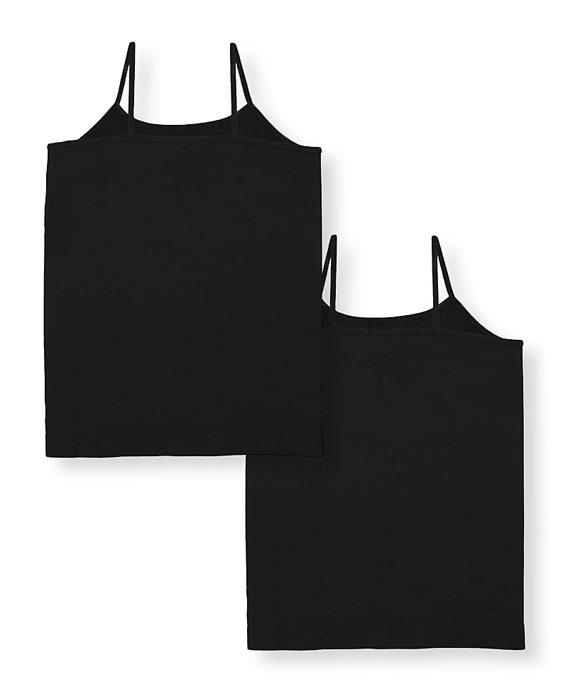 Malibu Sugar Bundle Of Two Solid Full Cami - Big Kid In Black-black