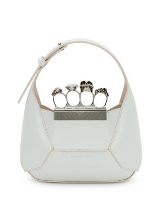 Alexander McQUEEN Jeweled Mini Leather Hobo Crossbody