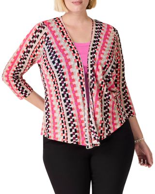 NIC+ZOE Plus - Pixel Sunset Four Way Cardigan