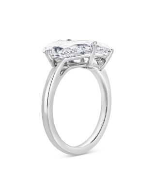Certified Diamond Lab Grown Pear & Oval Toi Et Moi Engagement Ring in 18K White Gold, 4.0 tcw