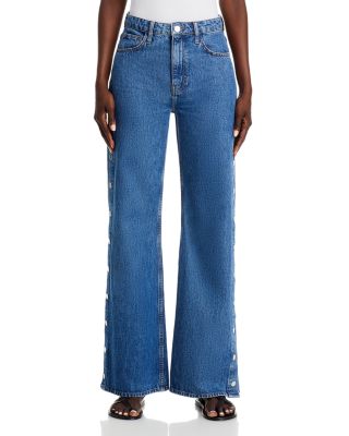 Derek Lam 10 Crosby Nolan High Rise Side Snap Wide Leg Jeans