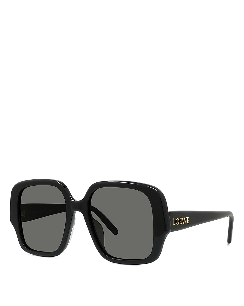 Loewe Thin Square Sunglasses, 54mm In Black/gray Solid