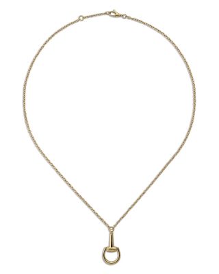 Gucci - 18K Yellow Gold Horsebit Pendant Necklace, 15-16"