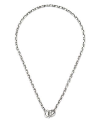 Gucci - Sterling Silver Trademark Hexagon Interlocking Links Statement Necklace, 20"