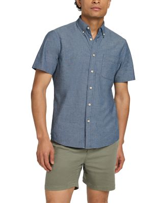 Faherty Playa Regular Fit Button Down Stretch Short Sleeve Shirt