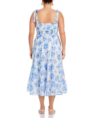 Floral Tie Strap Midi Dress - Exclusive