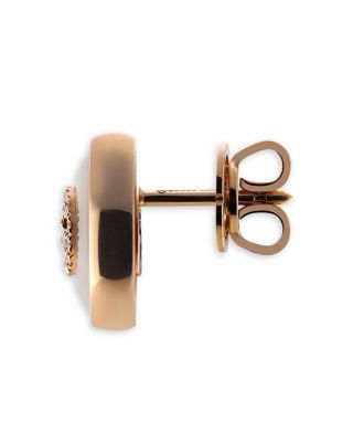 18K Rose Gold Interlocking Diamond & Mother of Pearl Stud Earrings