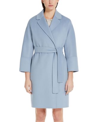コート S Max Mara Light blue wool Arona coat (2429016111600 010) Max Mara Arona Wool Coat | Bloomingdale's