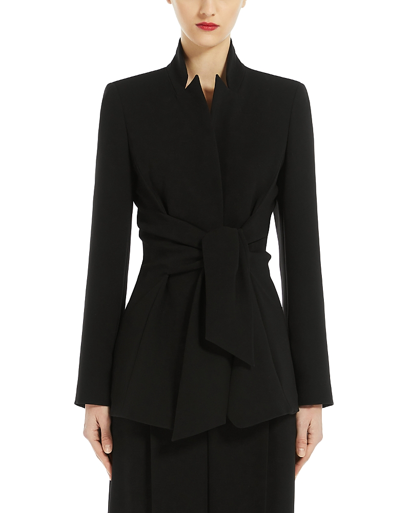 Max Mara Womens Black Fronda Flared-hem Slim-fit Stretch-woven Jacket In Black