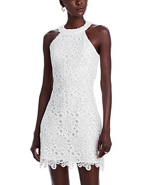 Aqua Lace Halter Dress - 100% Exclusive In White