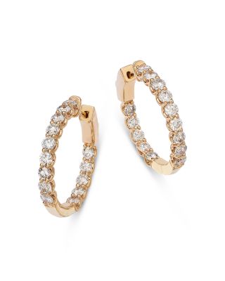 Bloomingdale's Fine Collection - Diamond Inside Out Round Hoop Earrings in 14K Yellow Gold, 2.50 tcw