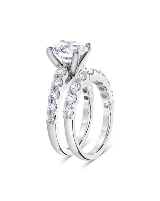Certified Lab Grown Diamond Bridal Set in 18K White Gold, 4.75 tcw