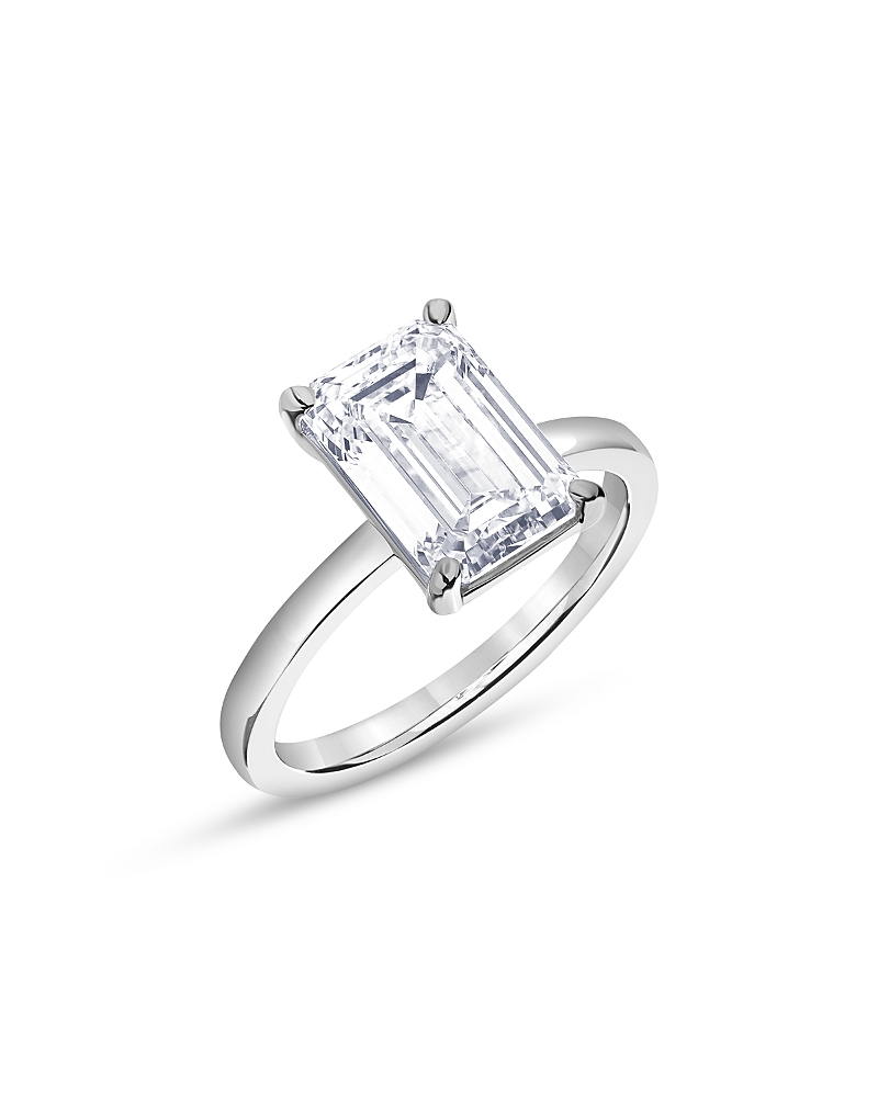 Bloomingdale's Certified Lab Grown Emerald-cut Diamond Engagement Ring In 18k White Gold, 4.50 Ct. T. W. In White