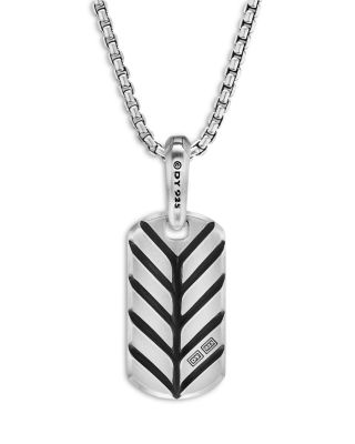 Men's Chevron Tag in Sterling Silver, 21mm