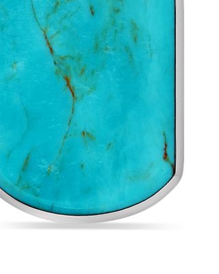 Men's Chevron Tag in Sterling Silver with American Turquoise, 21mm