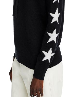 100% Cashmere Star Sleeve Hoodie Sweater - Exclusive