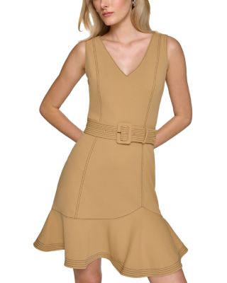 KARL LAGERFELD PARIS - Ruffle Hem Scuba Dress