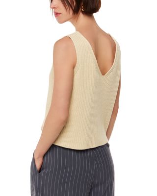 Button Front Sleeveless Knit Top