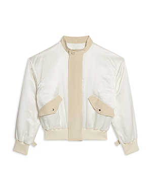 Shop Helmut Lang Silk Bomber Jacket In Oat